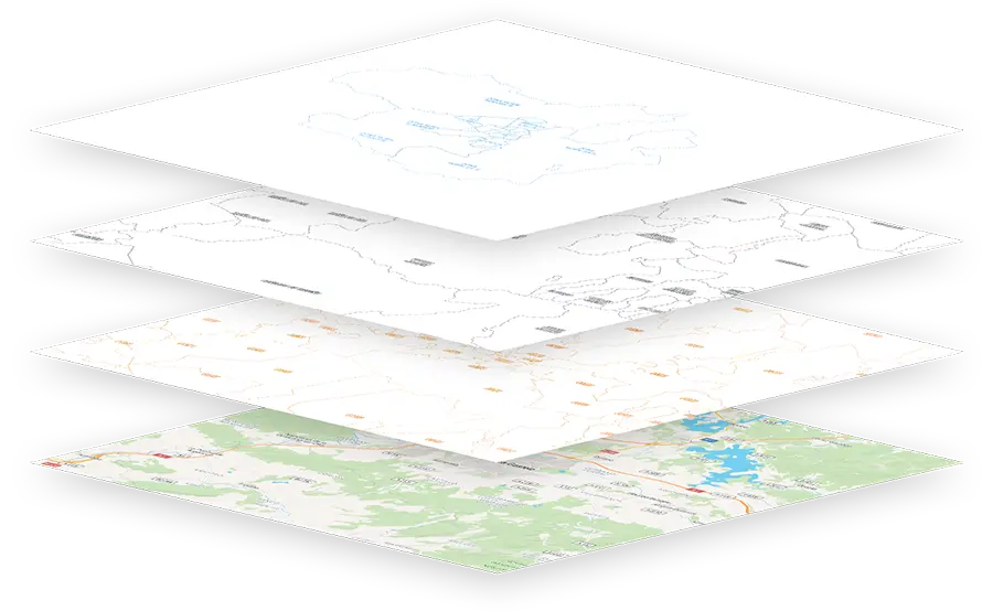 Imagen ilustrativa del servicio de tiles de mapa con integración en APIs, incluyendo capas como estado del tráfico, restricciones viarias y más.