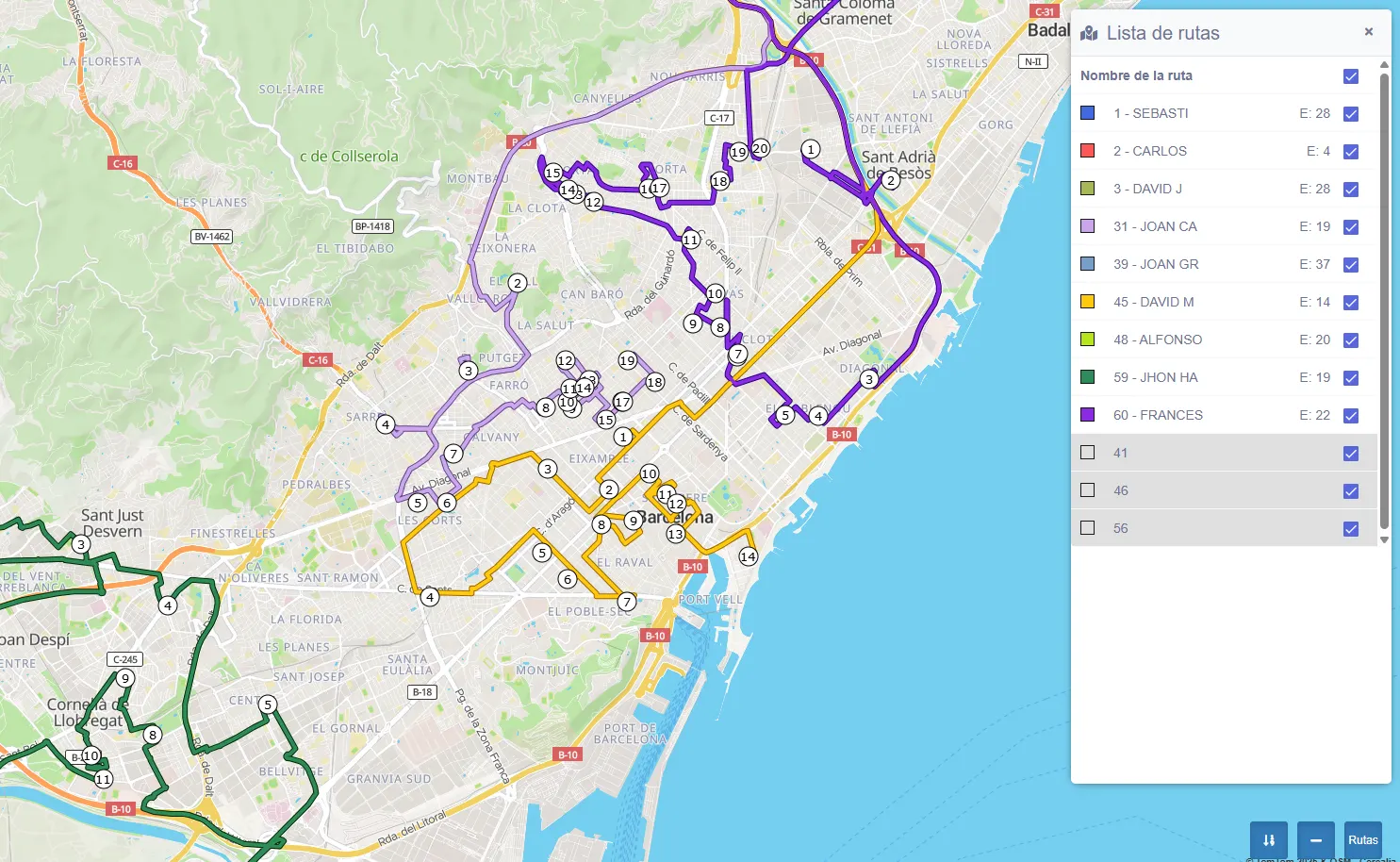 Optimización de rutas